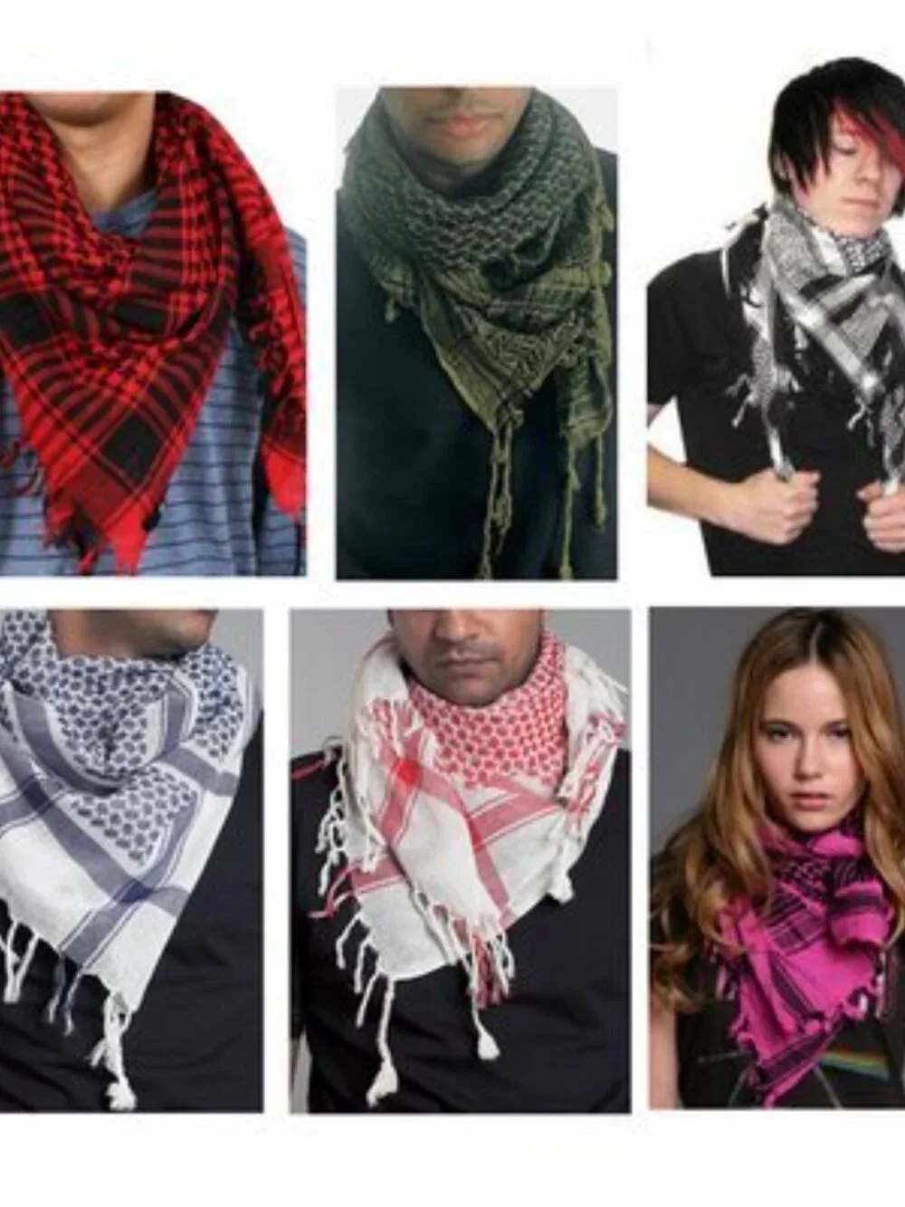 Cotton Blend Fashion Scarf Face and Neck Protection 42x42 with Tassels